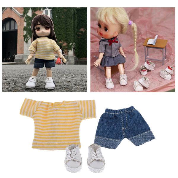 

fashion pu shoes sneakers casual outfits set for ob11 1/12 doll clothes