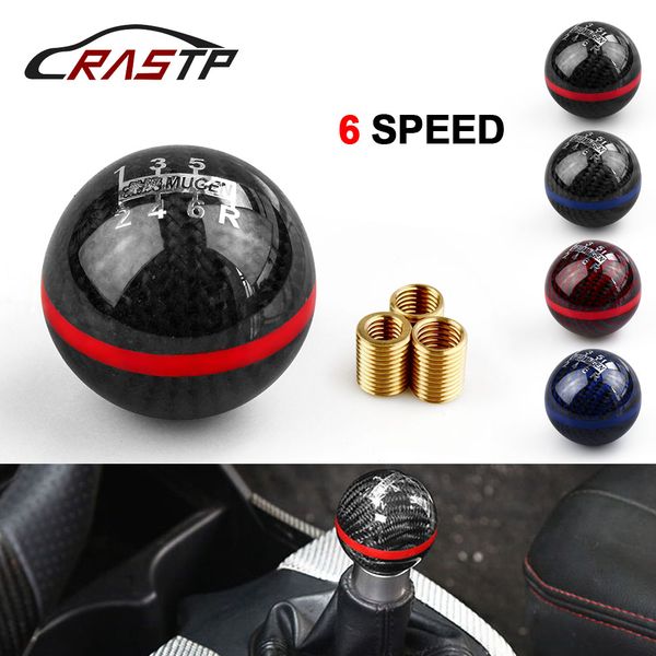 

rastp-univeal genuine carbon fiber mugen 5 / 6 speed manual / automatic spherical gear shift knob for acura -sfn013