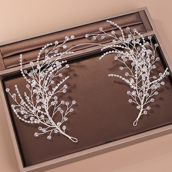 

new arrival silver crystal tiara wedding hair jewelry accessories handmade women bridal head decoration elegant head ornament, Golden;white