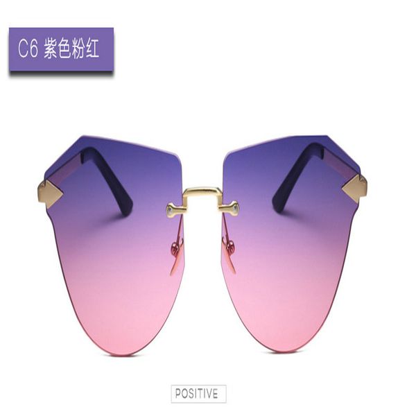 

arrow frameless gold sunglasses ofir 2019 glasses frame female retro round face personality myopia eyes face thin mirror triangle arrow ebpy