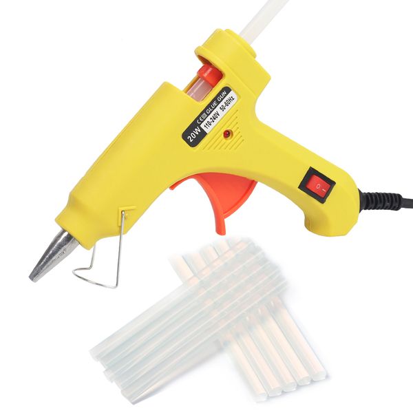 

hilda 20w eu plug melt glue gun with 10pcs glue sticks electric silicone guns thermo gluegun repair heat temperature tools