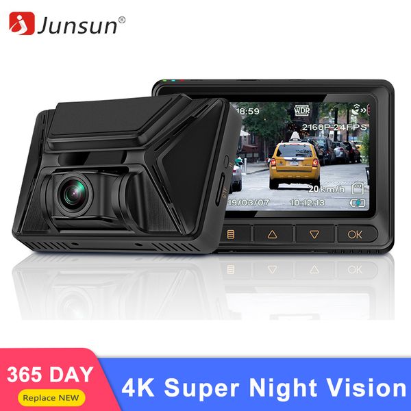 

junsun 4k 2880*2160p dashcam ultra hd night vision car dvr camera sony imx335 built in gps wifi car dvr camera video recorder
