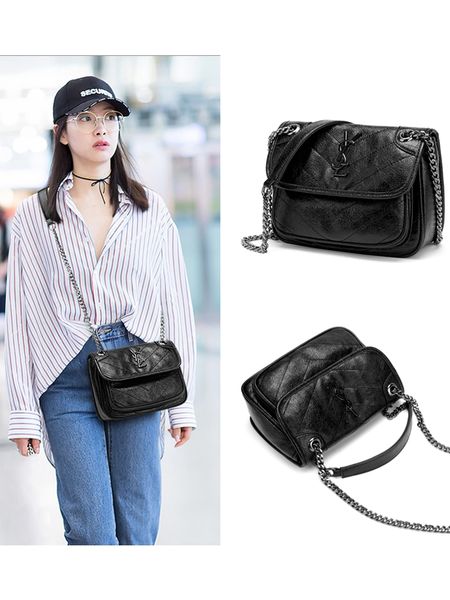 

тополь цепи сумка женская 2019 новая кожаная сумка сумка niki чистая красный маленький черный лиу языки бао