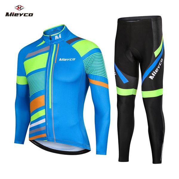 

mieyco cycling jersey sets breathable mountain bike cycling clothes mtb roupa ciclismo long sleeve bicycle clothing man, Black;blue