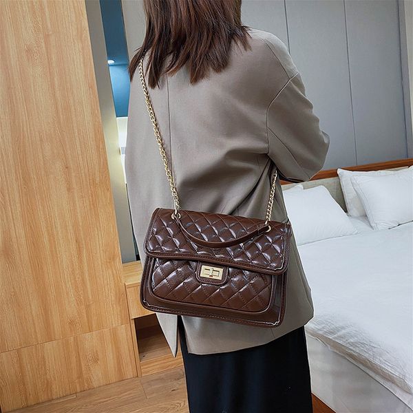

autumn and winter luxury casual bag female 2020 new korean designer fashion rhombus chain shoulder small square bag