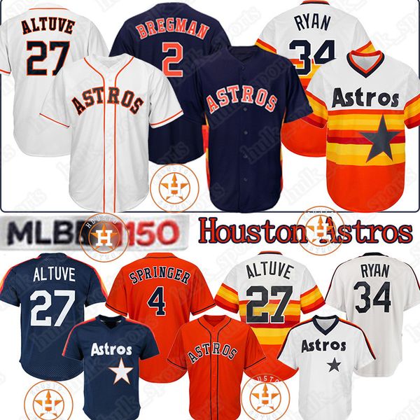 

2 Alex Bregman Houston Jersey Astros 27 Jose Altuve 34 Nolan Ryan 4 George Springer 1 Carlos Correa 150th Baseball Jerseys