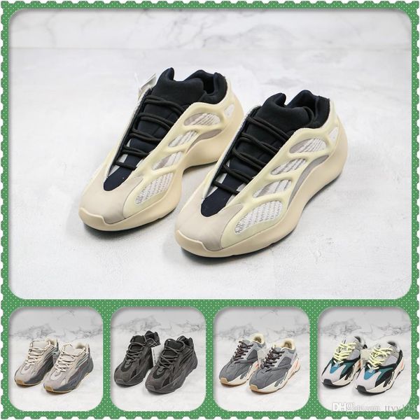 

new carbon teal blue magnet runner 700 men women shoes orange kanye running shoes 700 solid grey magnet inertia designer sneakers, Black