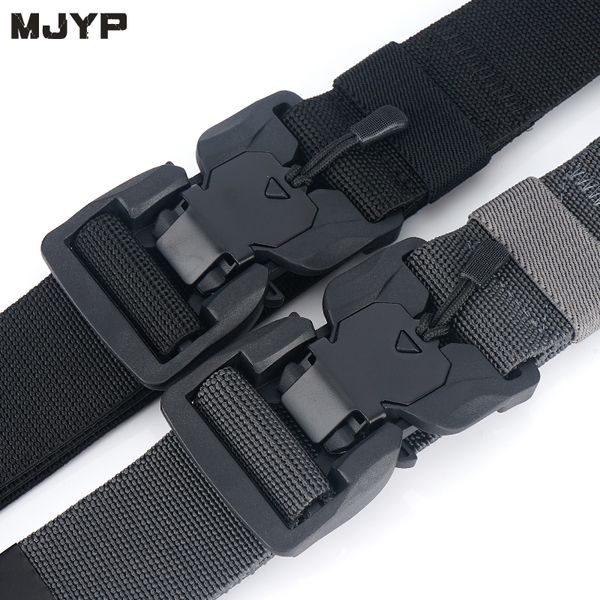 

multi-function automatic fast demoulding magnetic clasp army fans tactical belt mens cobra special forces training canvas belt, Black;brown