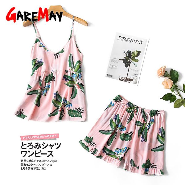 

garemay 2 piece pajama set women sleepwear women summer pajamas with shorts v neck women nightwear pajama set 2019, Black;red
