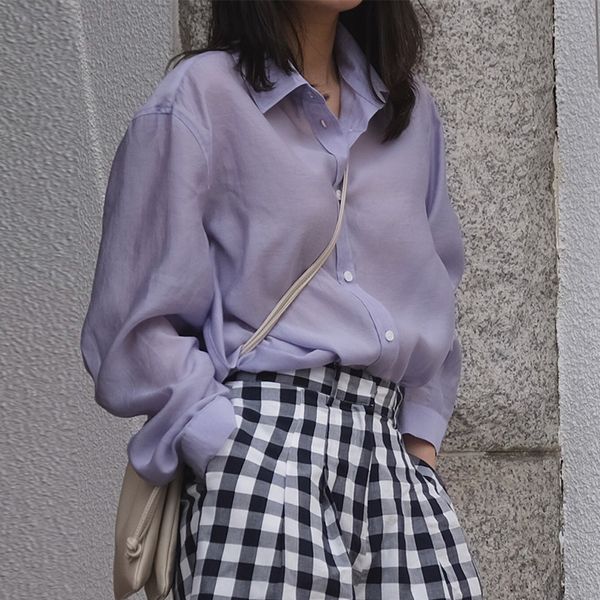 

women oversize loose blouse normcore minimalist soft comfortable long shirt, White