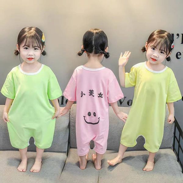 

детские летняя пижама 1-3-летний дышащая цельная домашняя одежда ребенок летом короткий рукав удар доказательство удобно кондиционера тонких, Blue;red