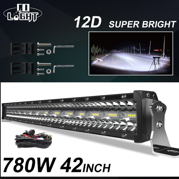 

3 rows 42inch led bar 780w combo led light bar for car tractor offroad 4wd 4x4 truck suv atv driving work light 12v 24v