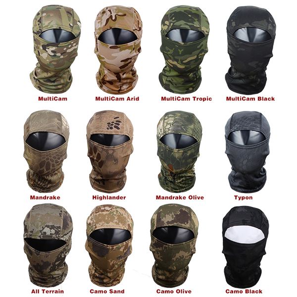 

multicam cp camouflage full face mask wargame cycling hunting army bike helmet liner tactical cap breathable, Black
