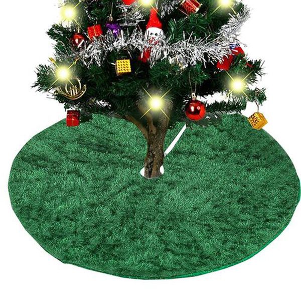 

80cm christmas ornaments round green tree skirt base floor mat cover xmas decor