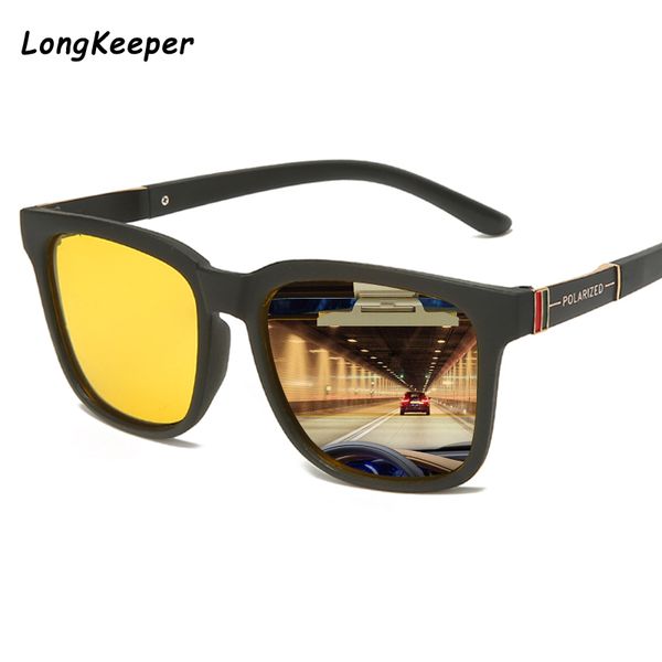 

classic night vision sunglasses men polarized yellow lens gafas anti-glare car driving sun glasses male goggles uv400 oculos, White;black