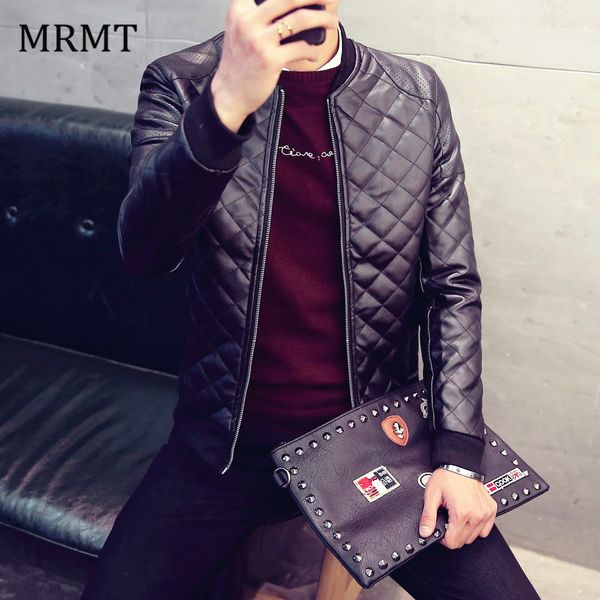 

2017 brand leather clothing mens jacket coat fall winter biker bomber male jacket thin men's jackets men pu warm coats, Black;brown