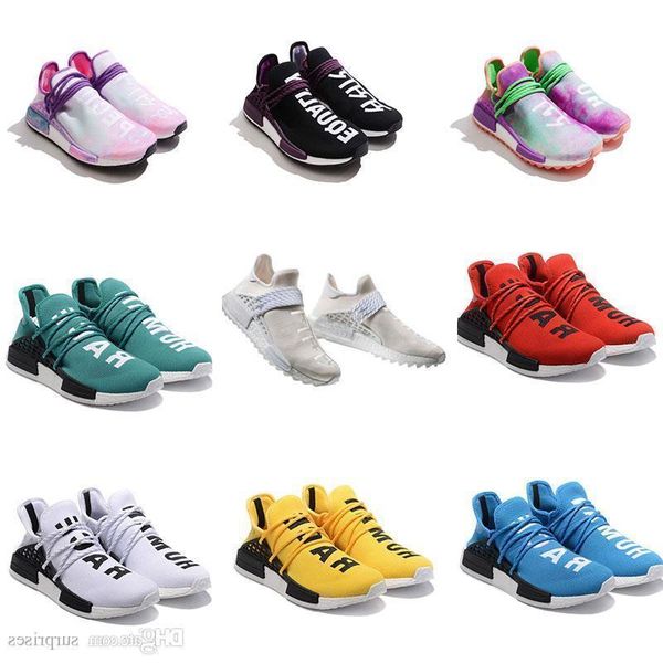 

человеческая раса pharrell x hutrail равенство ботаник крем мужчины женщины спортивные кроссовки холи холст спорт спортивная кроссовка трене