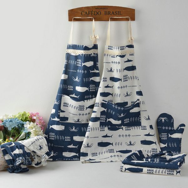 

взрослый хлопок белье фартук кухни wear большой карман для печати whale кружевами a1118 g