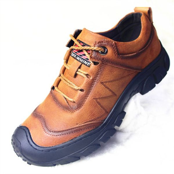 

2019 new outdoor retro shoes men mountain 100% genuine leather boots climbing waterproof tactical winter fishing, Black