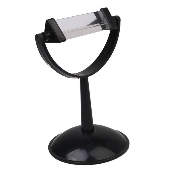

optical glass triple triangular prism physics light refractor with stand