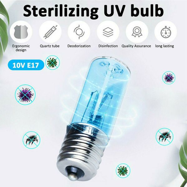 

10v 3w uv light bulb quartz glass uv lightbulb shoe cabinet trash can wardrobe refrigerator cleaning tool