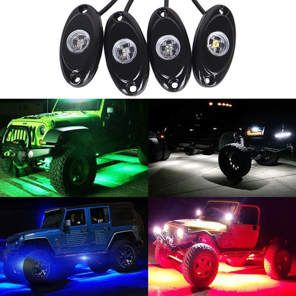 

4шт 9w светодиодные рок свет потока света 12v сид под телом декоративные света для 4x4 след буровой света внедорожник atv лодка автомобиля