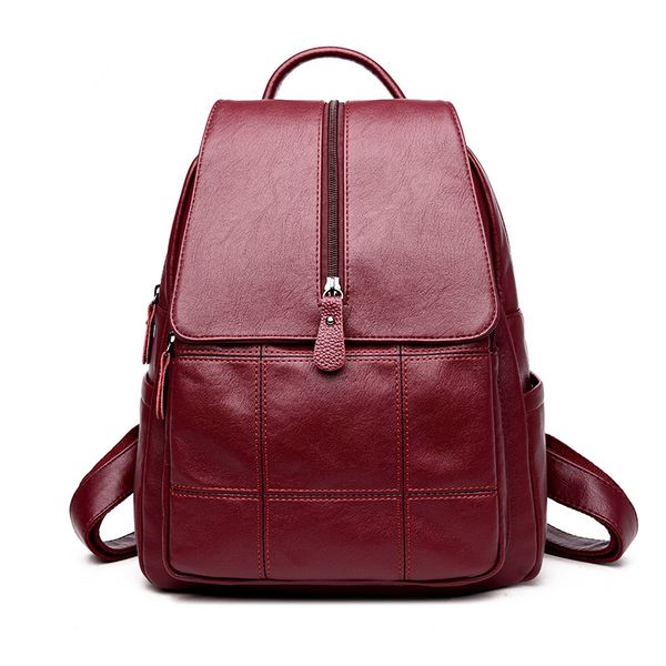 

new fashion female backpack genuine leather backpack women shoulder bag school sheepskin real leather women