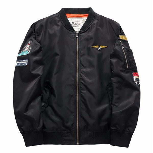 

bomber jacket 2019 men's fashion thin spring autumn motorcycle jackets men flight ma-1 pilot brand coat, Black;brown