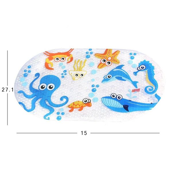 

non-slip baby bath mat toddler anti-bacterial bathtub mat, shower mat 27 inch x15 inch - durable mildew mold resistant pvc - pha other bath