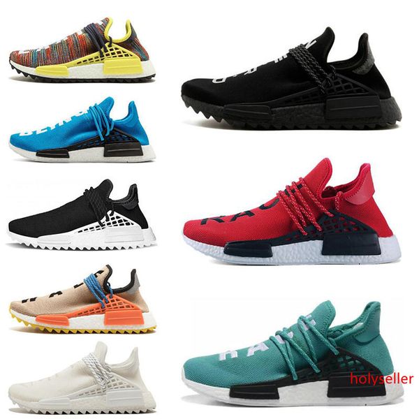 

designer human race hu trail pharrell williams men running shoes for womens nerd black cream orange red runner sneakers