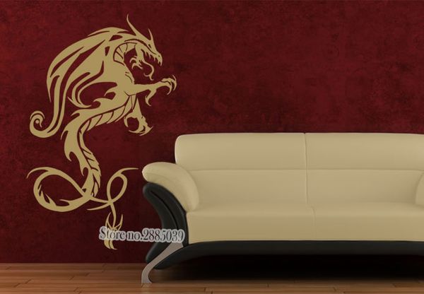 Chinese Style Home Decor Asian Dragon Wall Sticker Adhesive Removable Pvc Material Design Wall Decal For Living Room Mural Wall Deals Wall Decal From