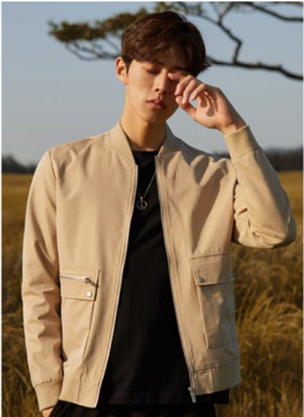 

my khaki men's baseball neck jacket 2019 fall workwear flying jacket fashion casual jacket, Black;brown