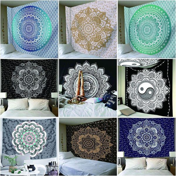 

150*130cm indian bohemian mandala tapestry wall hanging beach picnic throw rug blanket wall hanging decor yoga mat ljjm1867