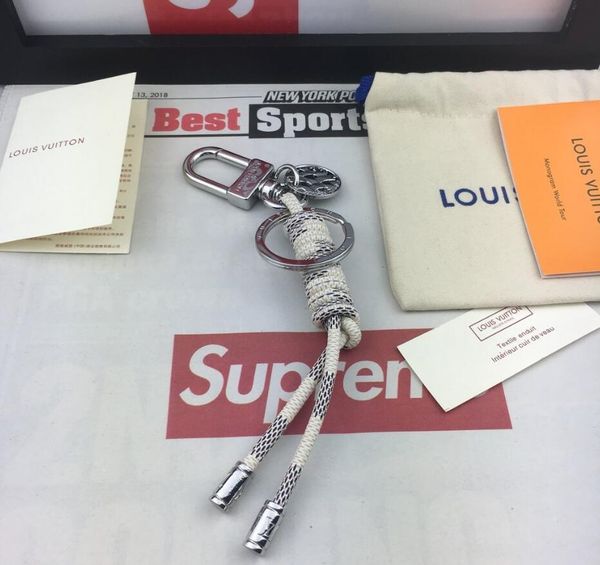 

high qualtiy luxury keychain key chain & key ring holder brand key chain porte clef gift men women souvenirs car bag with box, Silver