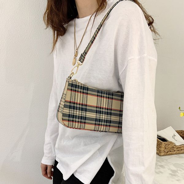 

vintage plaid women bag handbags ladies purse retro canvas tote small shoulder messenger bags fashion subaxillary bags