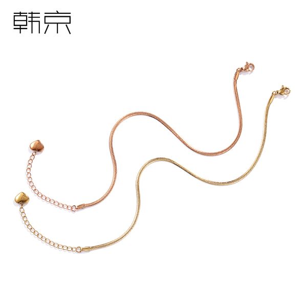 

han net red titanium steel anklet womens korean-style minimalist sen department of smaller design temperament girlfriends foot chain ji, Red;blue