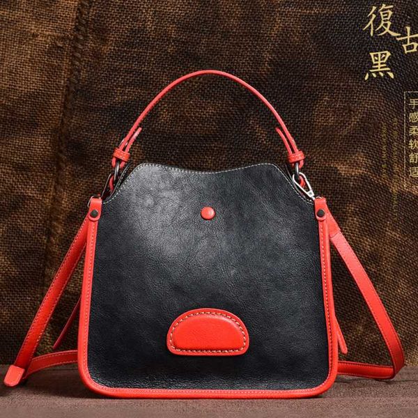 

genuine leather women tote handle messenger bag vintage fashion female ladies shoulder cross body handbag
