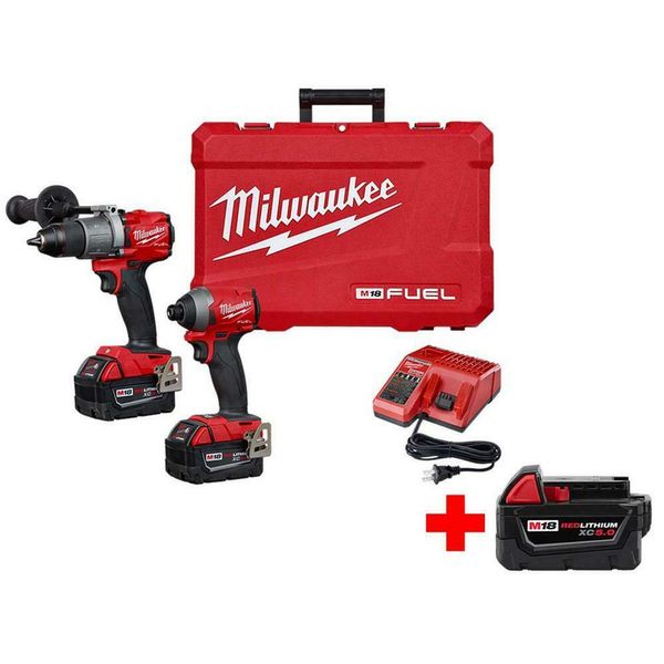 

New in box milwaukee m18 fuel hammer drill impact driver bru hle cordle 5 0ah battery