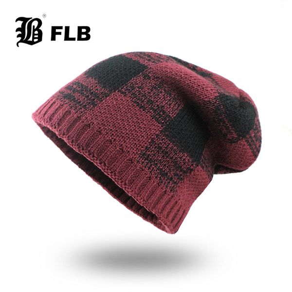 

flb] men's skullies beanies autumn knitted hats winter soft knitting beanie cap men geometric knit gorras bonnet caps f18073