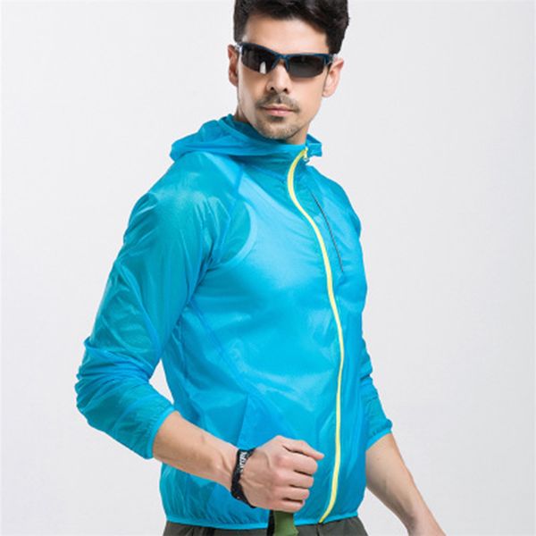 

2019 breathable outdoor running jackets for women men thin skin sports coat hooded anti-uv cycling jogging camping jackets, Black;red