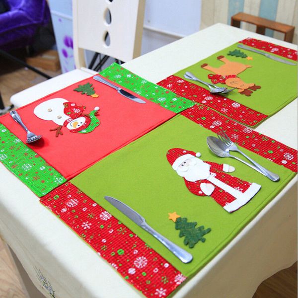 

новое рождество ткань placemat cute xmas украшение для дома рождественского ужин таблица мат ножевых маты размер 49 * 34см