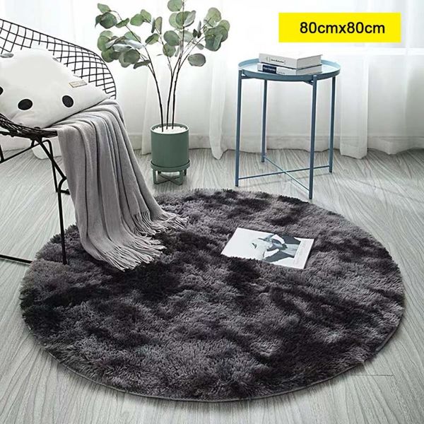 

mottled tie-dye gradient carpet living room coffee table mat long hair round full bedroom blanket myding