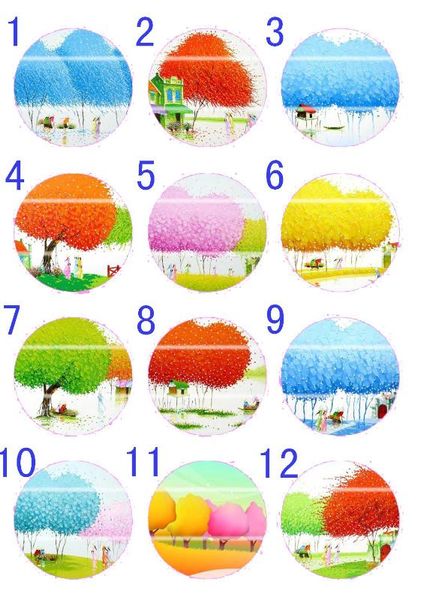 

handmade 10mm~30mm colorful picture round glass cabochons for necklace decoration and phone chain accessaries 60 /pcs-613, Blue;slivery