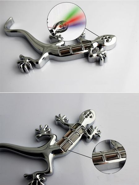 

selling solar gecko lights anti-chasing warning lights flash 8lde decorative lights car led personality stickers