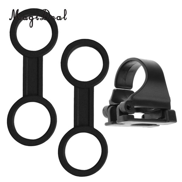 

magideal 2x silicone snorkel mask keeper holder + 1x plastic diving breathing tube clasp clip retainer
