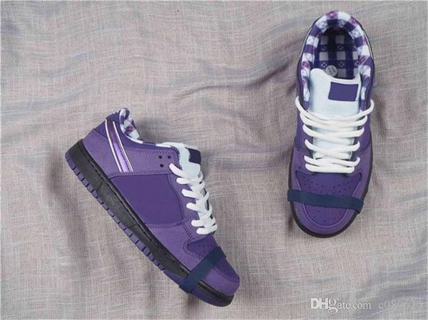 

2019 concepts x sb dunk low voltage court purple man and women skateboarding shoes sport sneakers come with gift box bv1310-555 us5-11