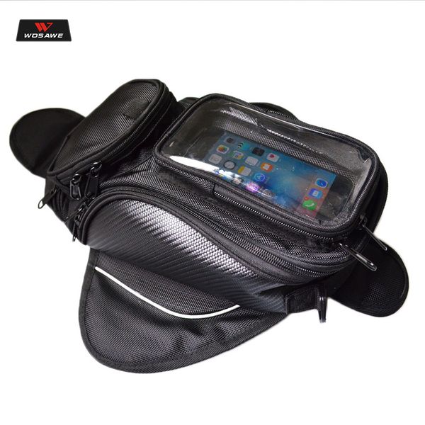

wosawe waterproof tank bags black oil fuel tank bag magnetic moto motorbike saddle bag single shoulder motorcycle backpack