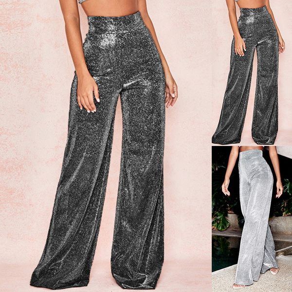 

shujin женские эластичный wide leg pant ослепительная высокой талией lounge брюки женские брюки bohemian главная удобные повседневные брюки, Black;white