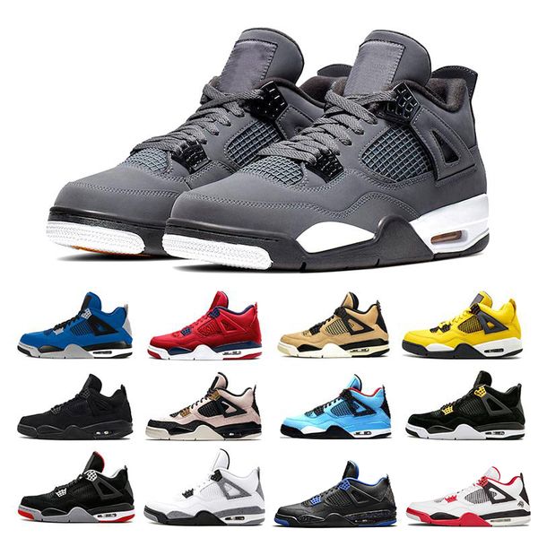 

4 4s men basketball pure money royalty white cement dunk from above fire red premium black bred shoes sports shoes 41-47