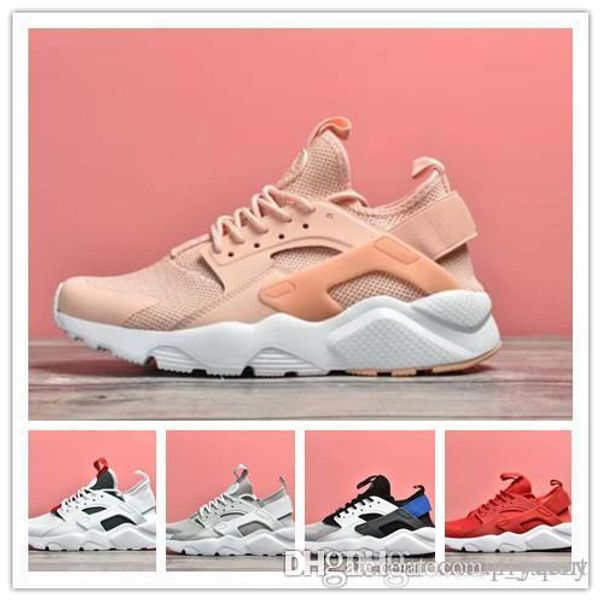 

2019 дизайнер airs huarache 4 мужчины женщины кроссовки красный розовый белый huraches chaussure ьотте дышащие huaraches тренажёры спорт тап